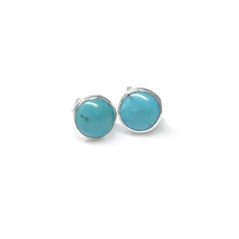 Sterling silver and 6mm Turquoise earrings